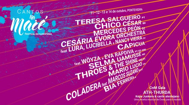 Cartaz Festival Cantos na Maré - horários