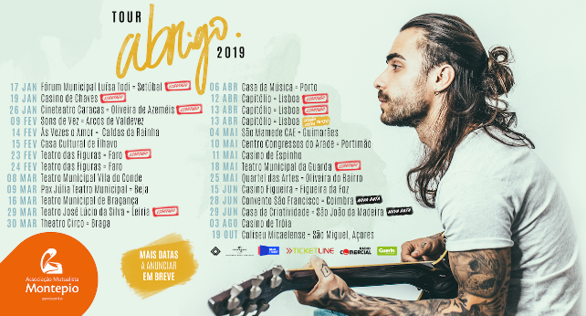 Diogo Piçarra - tour Abrigo - datas concertos