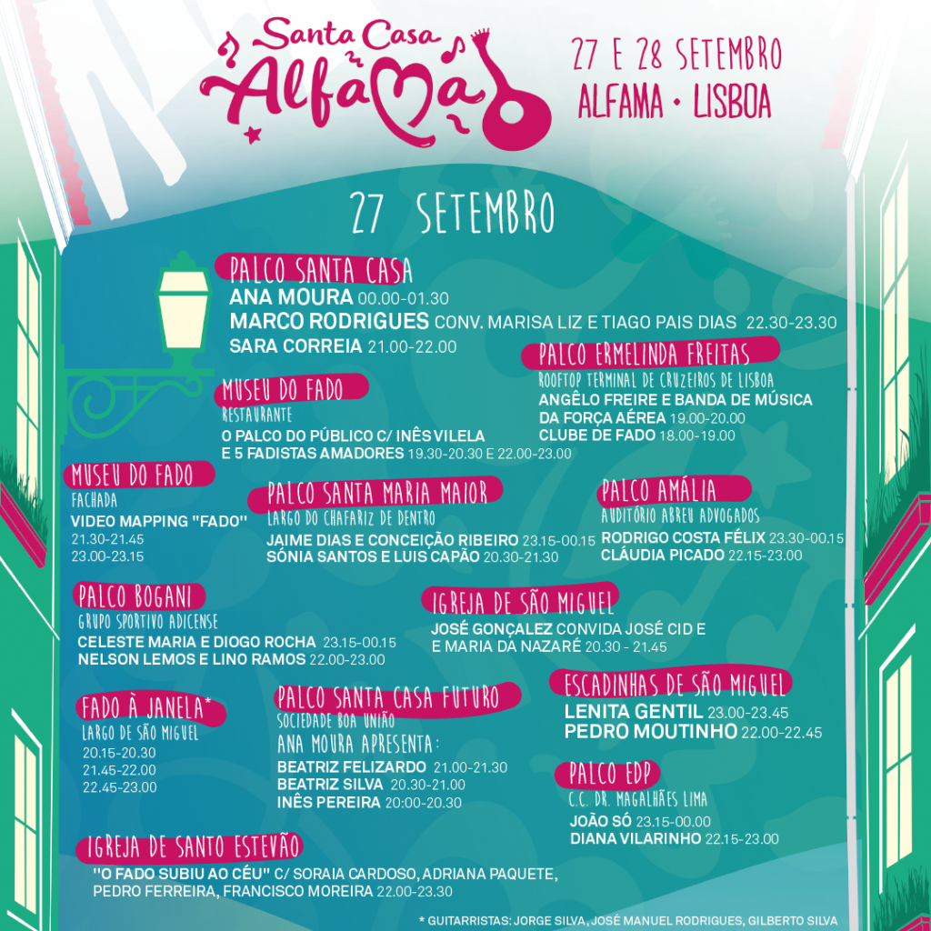 Santa Casa Alfama - dia 27 de setembro - horários