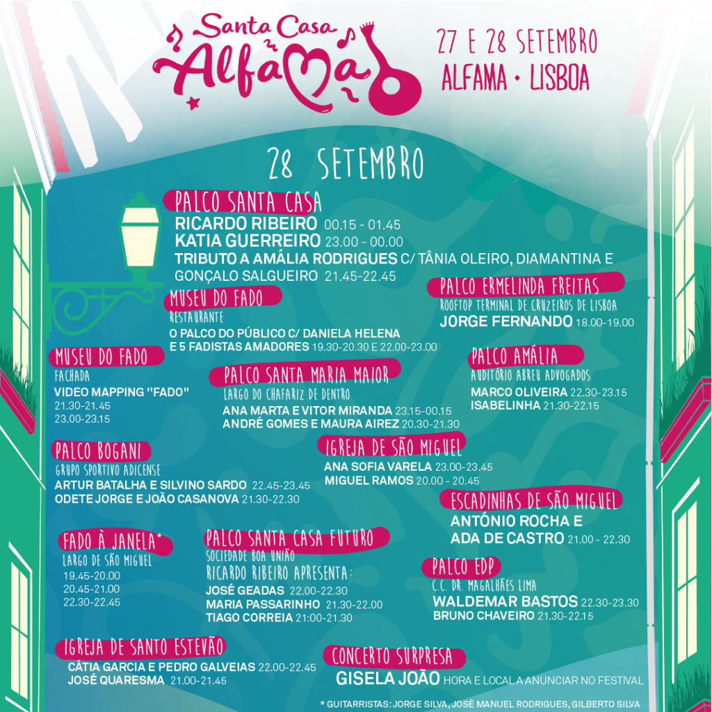 Santa Casa Alfama - dia 28 de setembro - horários